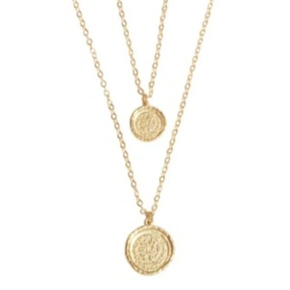 Amber Sceats Jewelry - Amber Sceats Double Coin Gold Necklace NWT